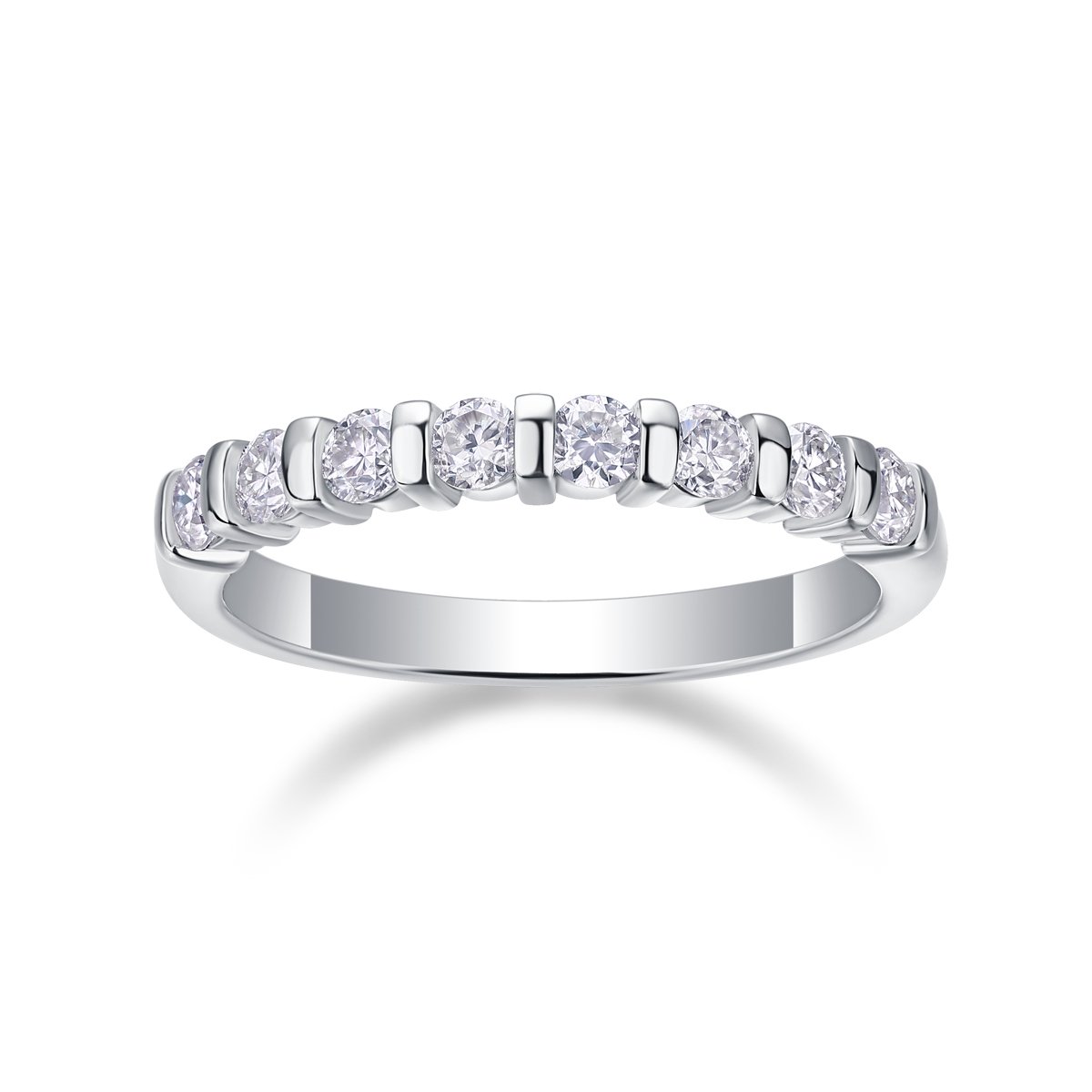 Bar-Set Moissanite Half-Eternity Band - Image 2