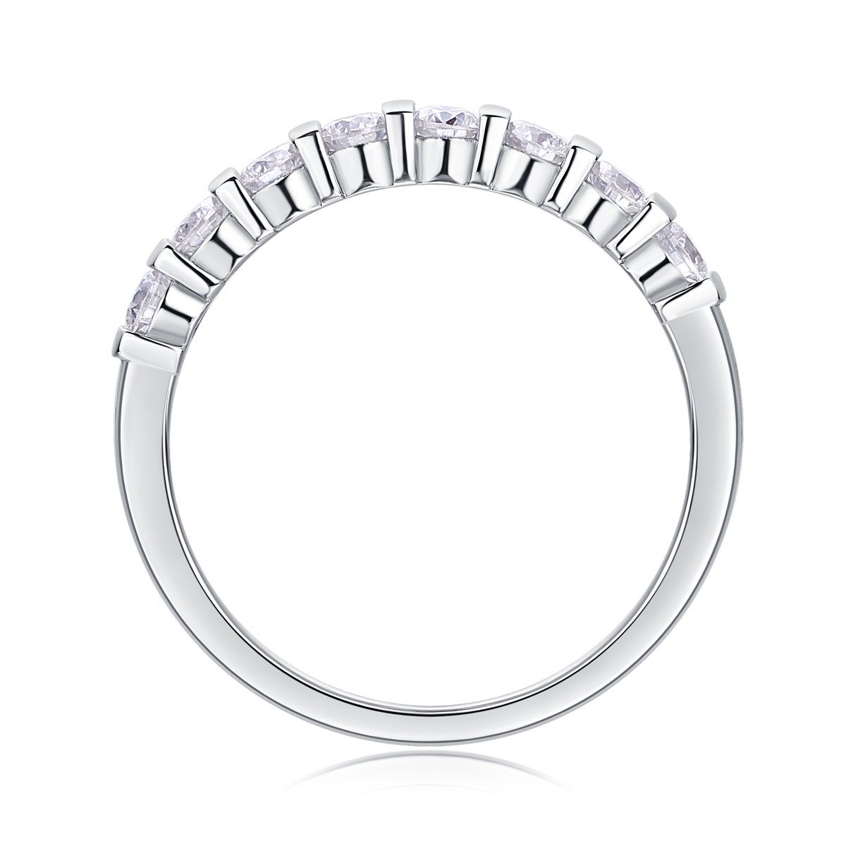 Bar-Set Moissanite Half-Eternity Band - Image 3