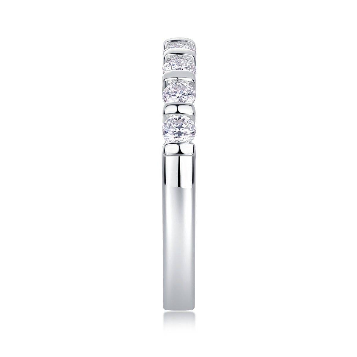 Bar-Set Moissanite Half-Eternity Band - Image 4