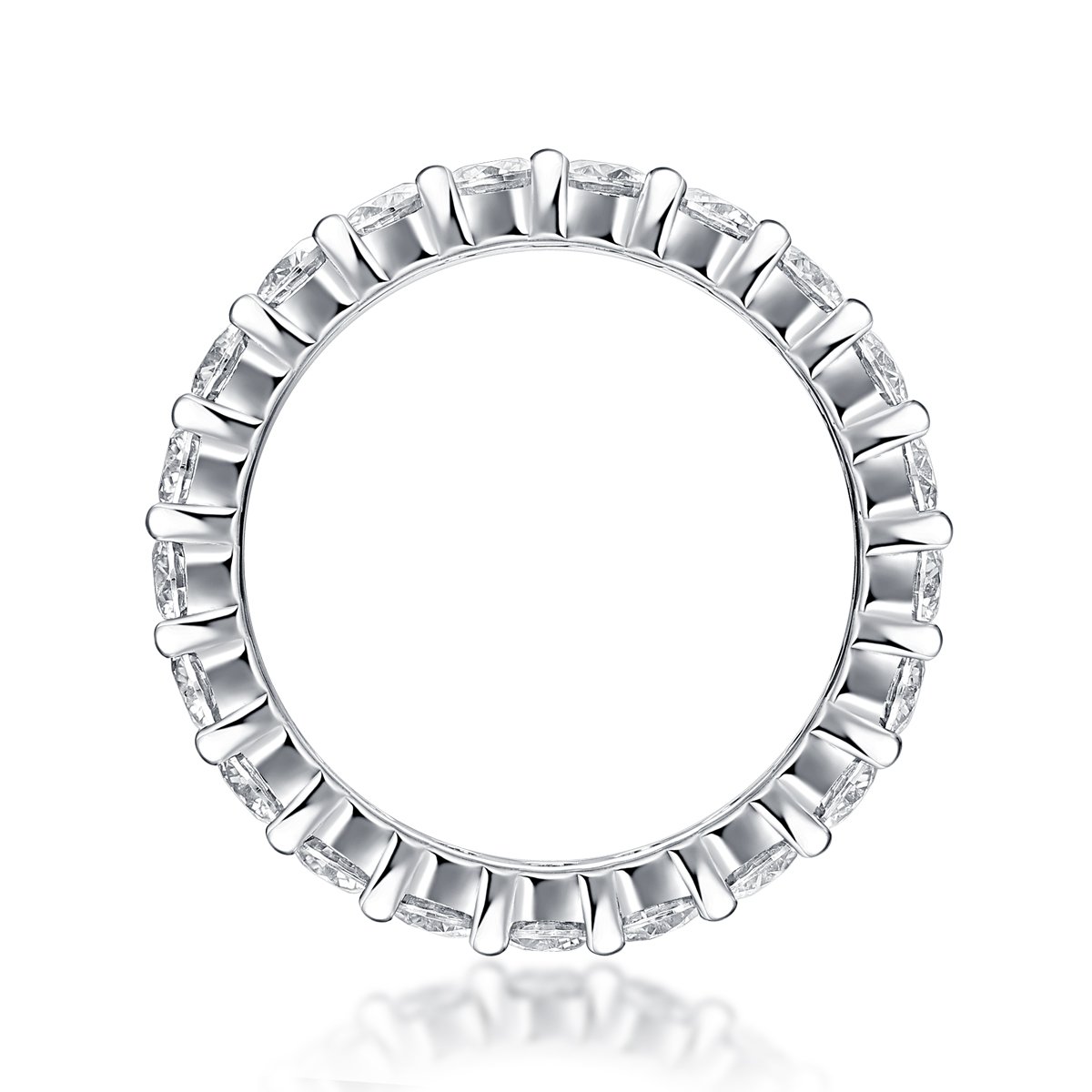 Shared-Prong Round Moissanite Eternity Ring | 2.1ct DEW Full Eternity Band - Image 4