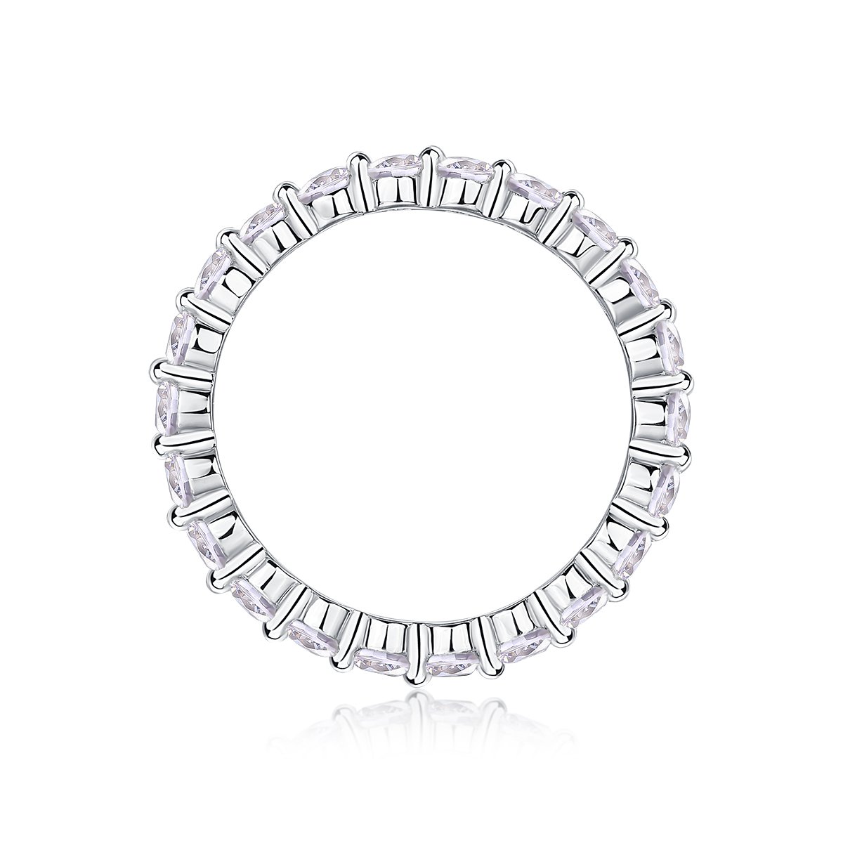 Round Moissanite Eternity Ring | 1.32ct DEW Shared-Prong Full Circle | 925 Silver - Image 3