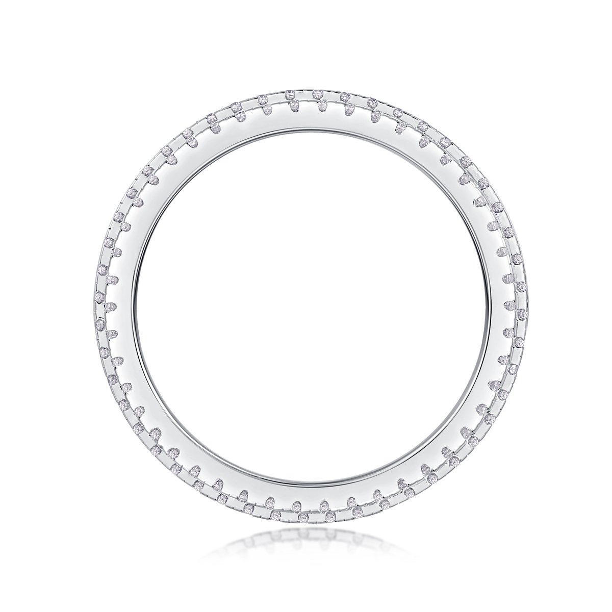 Moissanite Domed Triple-Row Pave Eternity Band Ring - Image 3