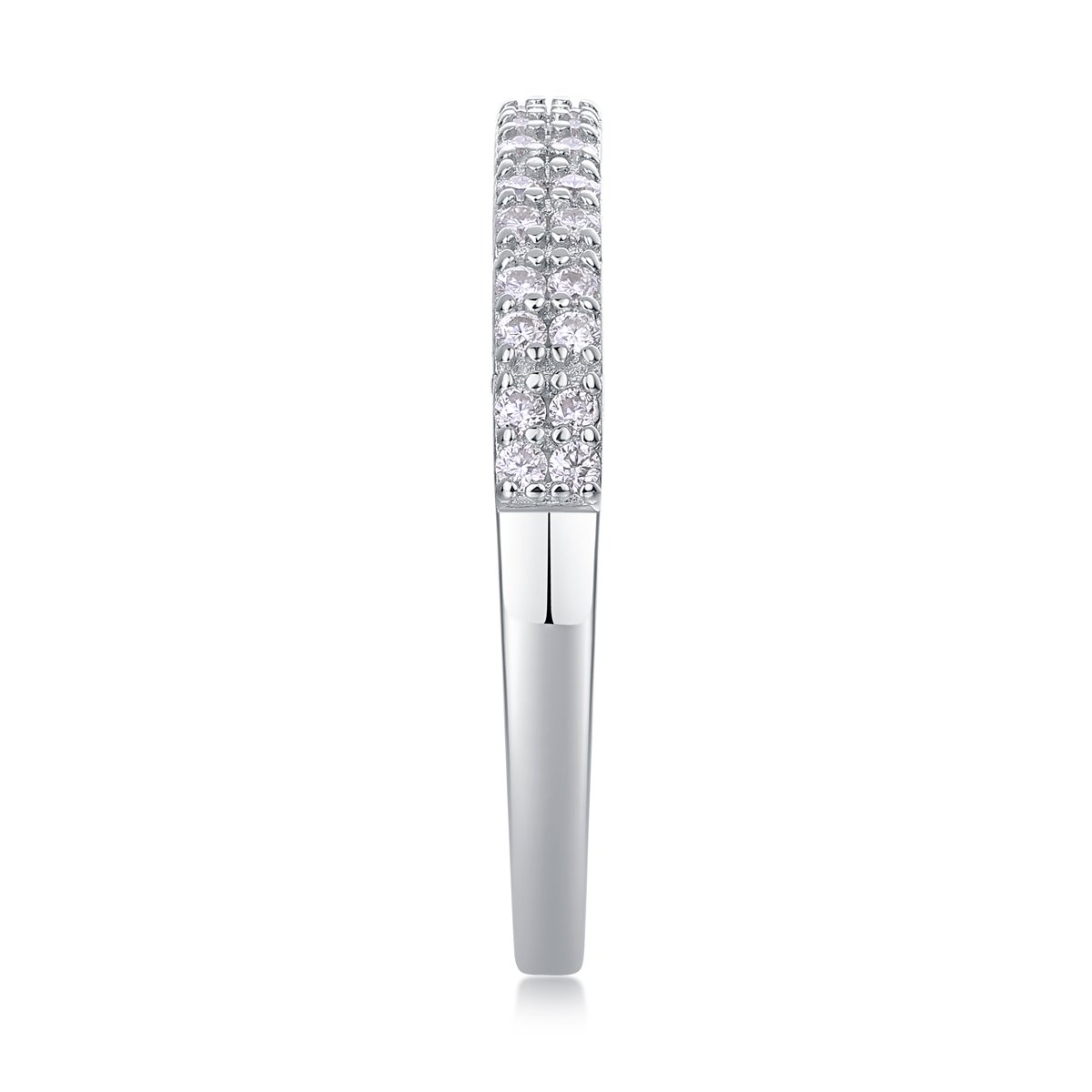 Two-Row Pavé Moissanite Half-Eternity Ring - Image 4