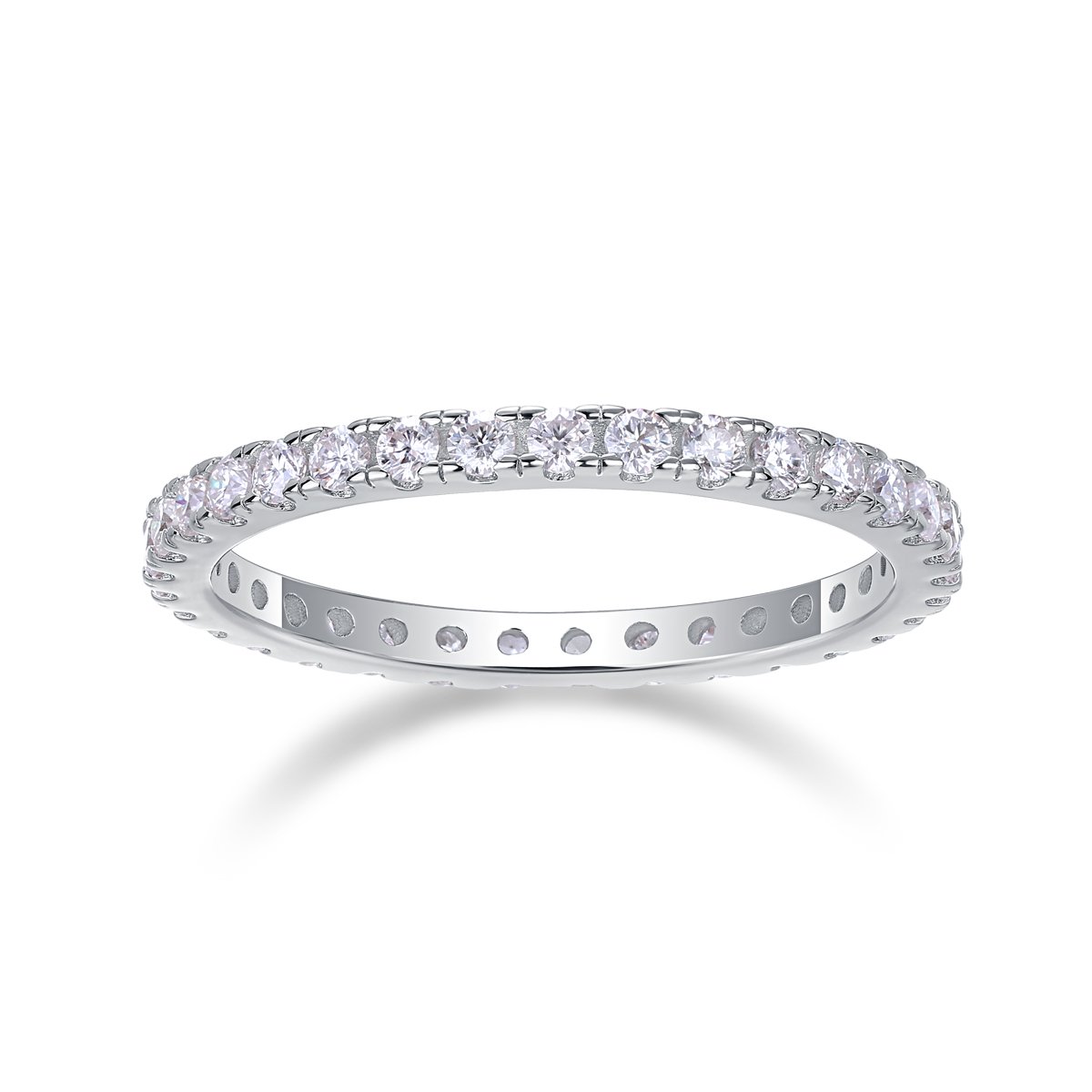 Round Moissanite Eternity Ring – 0.6ct DEW Pavé