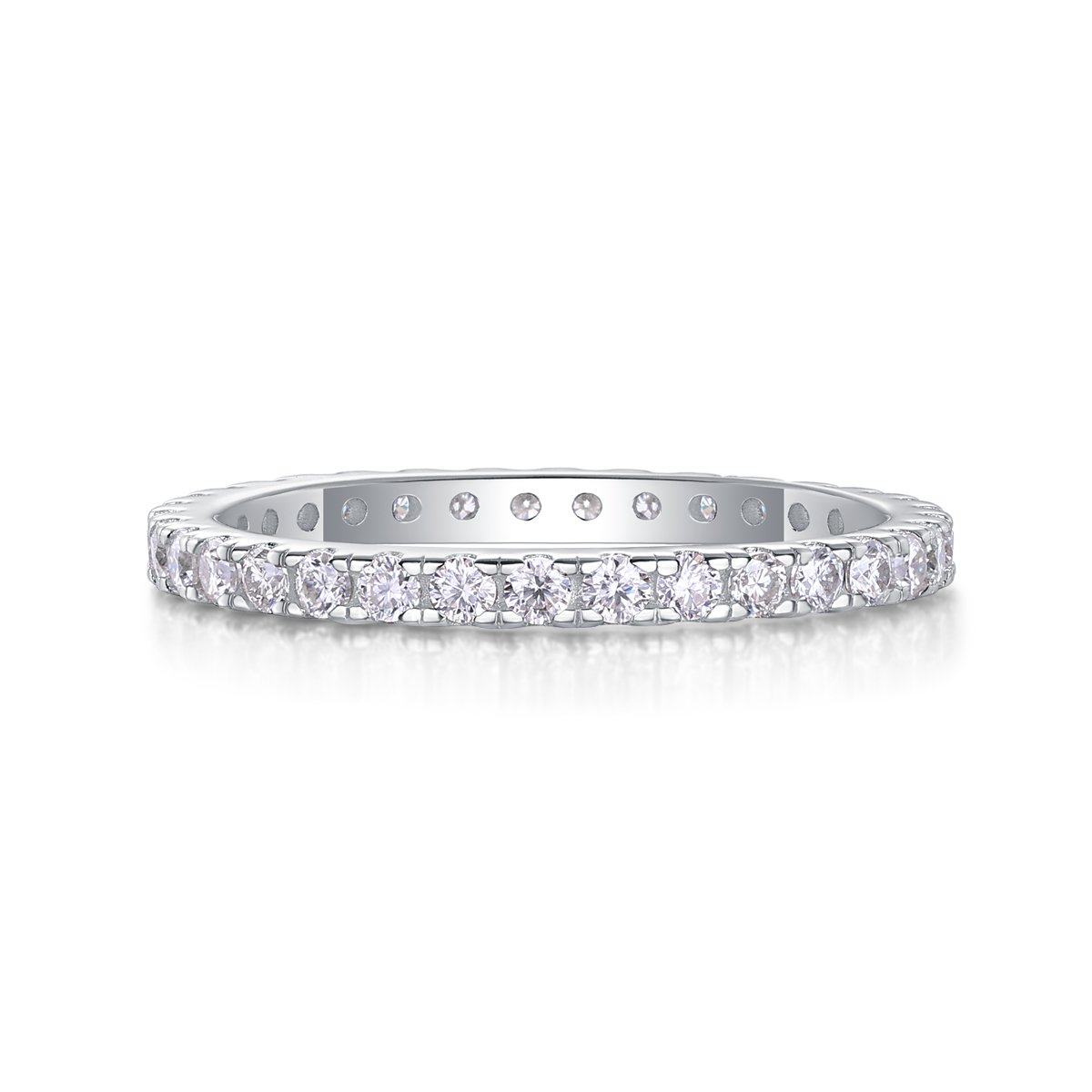 Round Moissanite Eternity Ring – 0.6ct DEW Pavé - Image 4
