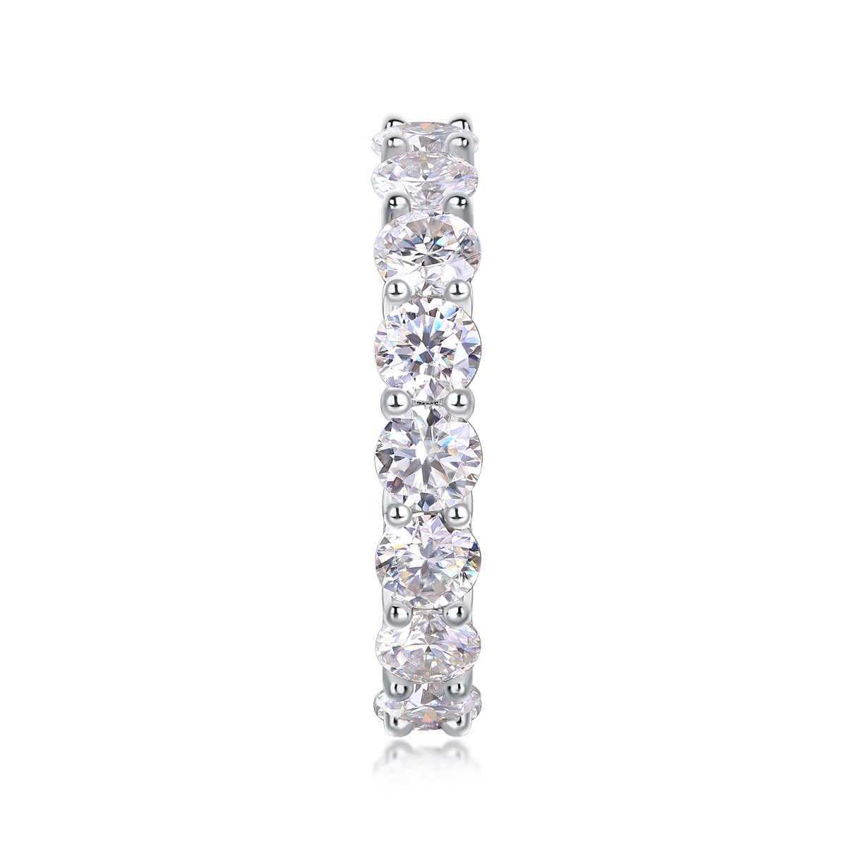 Round Moissanite Full Eternity Band Ring | 5.1ct DEW | Sterling Silver - Image 3