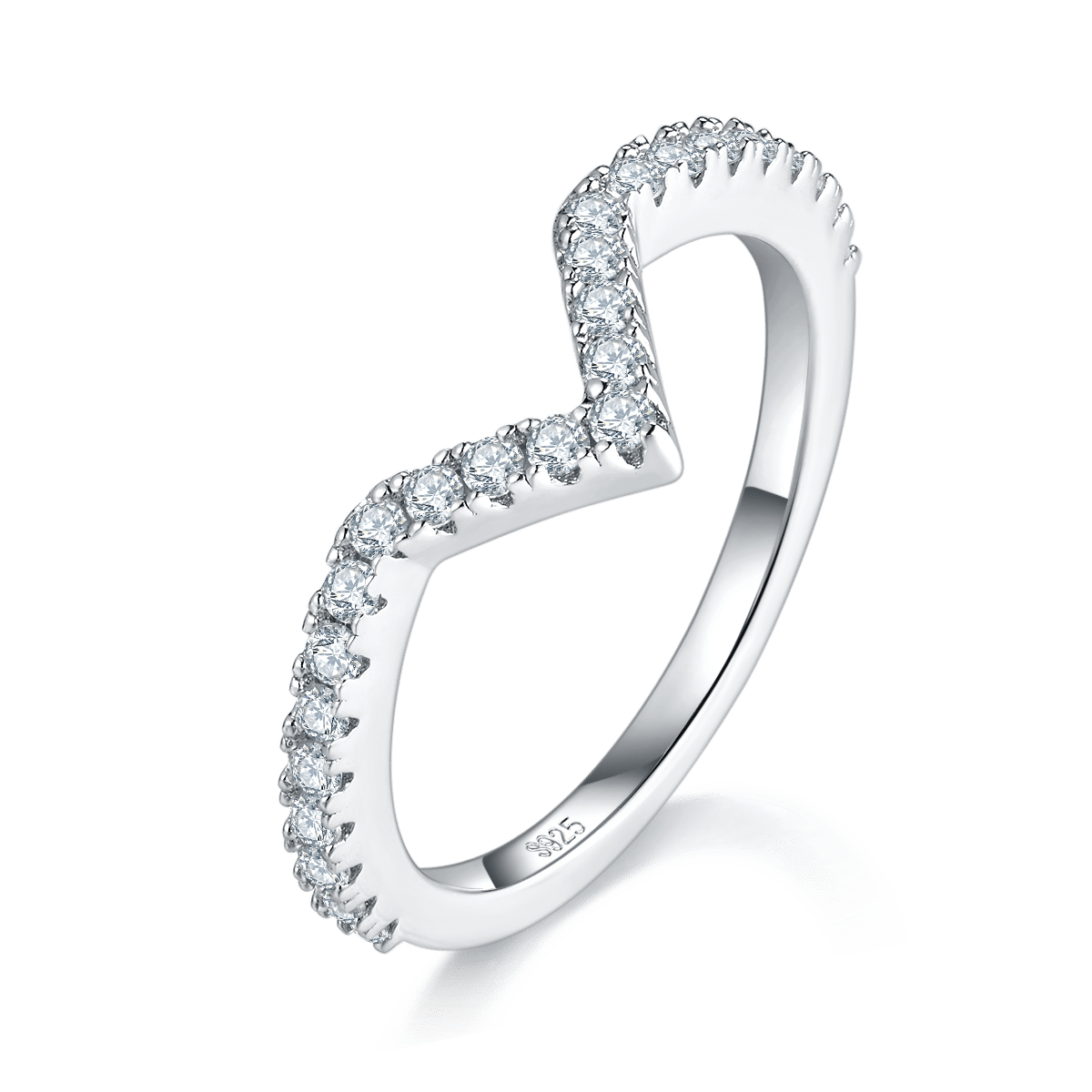 Princess-Cut Moissanite Bridal Set – 1ct DEW | Square Halo + Chevron Band - Image 3