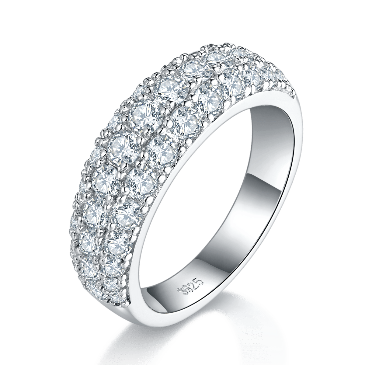 Moissanite Pavé Dome Half-Eternity Ring – 1.92ct DEW DEF