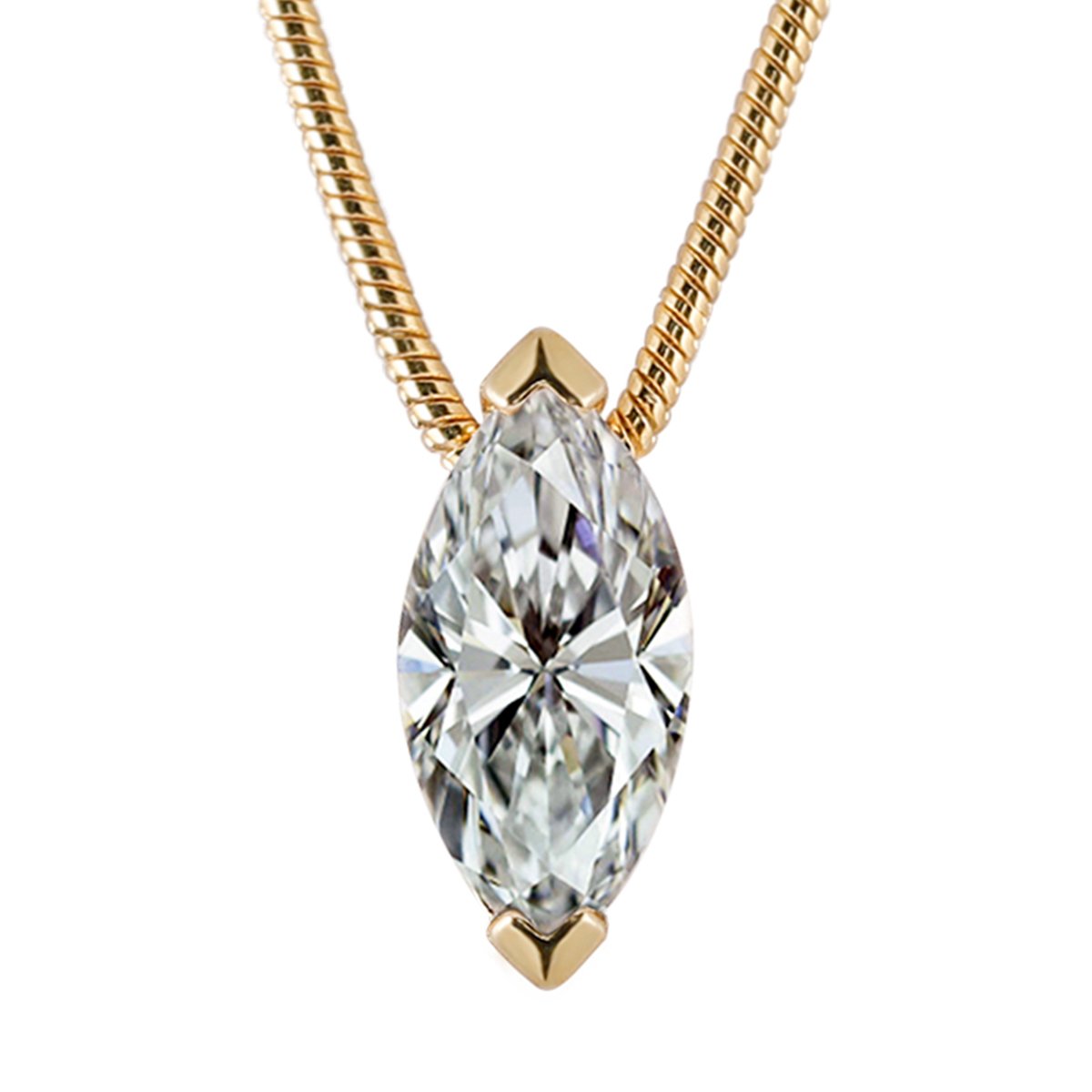 Marquise Moissanite Solitaire Necklace – 1ct DEW
