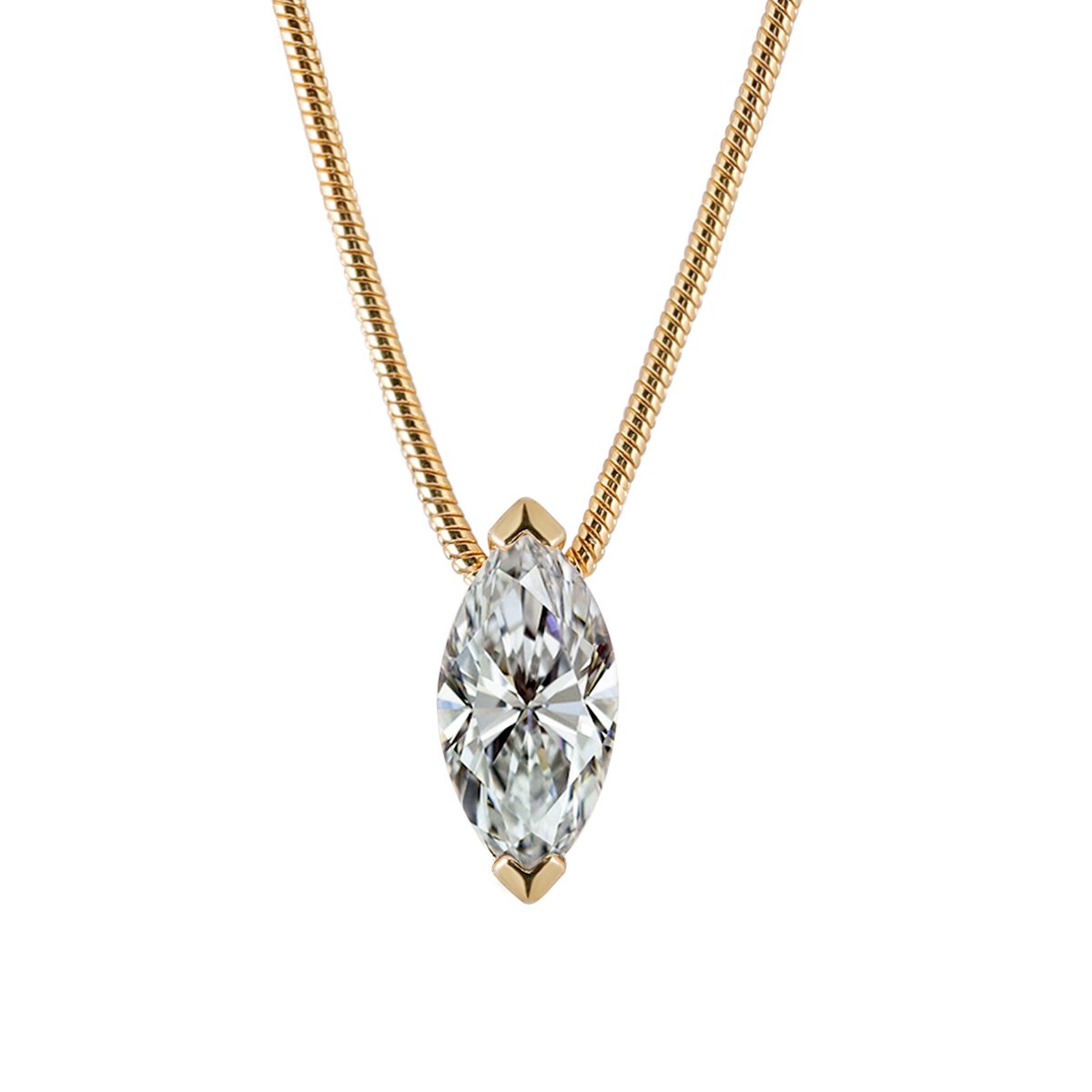 Marquise Moissanite Solitaire Necklace – 1ct DEW - Image 3