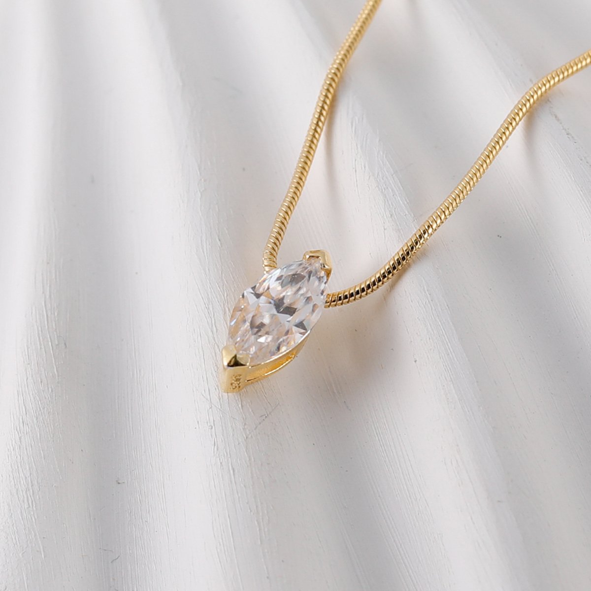 Marquise Moissanite Solitaire Necklace – 1ct DEW - Image 6