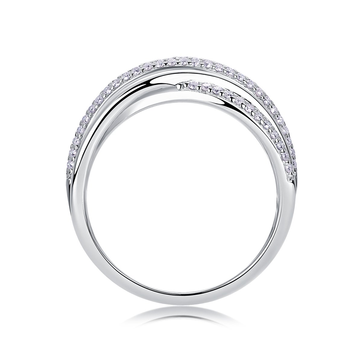 Woven Crossover Pavé Moissanite Statement Ring - Image 3