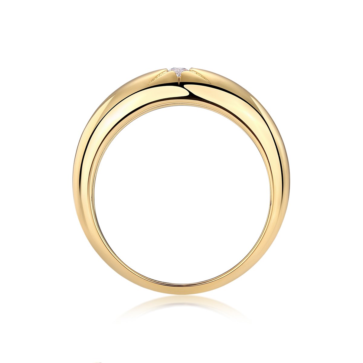 Marquise Moissanite Starburst Dome Ring - Image 2