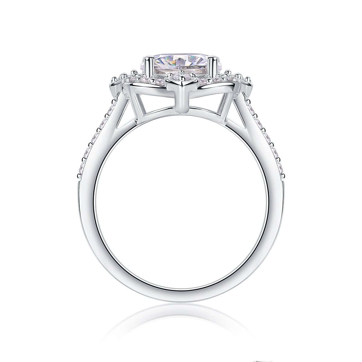 3 CT Oval Moissanite Floral Halo Ring - Image 2