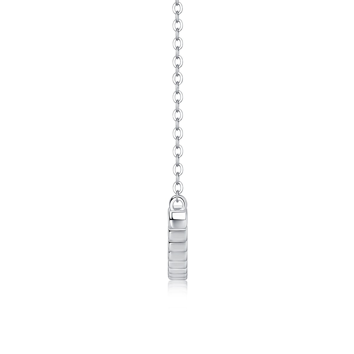 Graduated Bezel Smile Bar Moissanite Necklace - Image 2