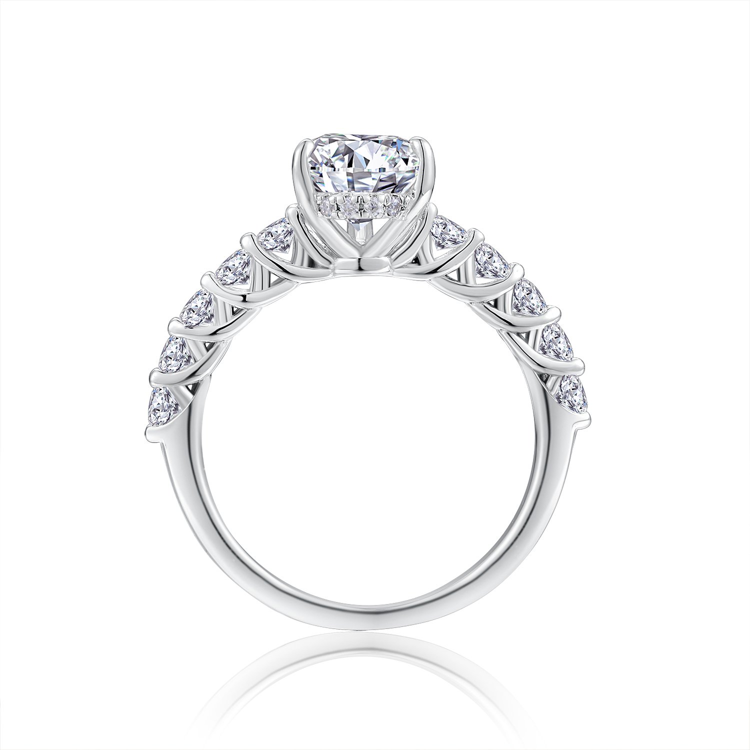 3 CT Pear Moissanite Accented Solitaire Ring - Image 3
