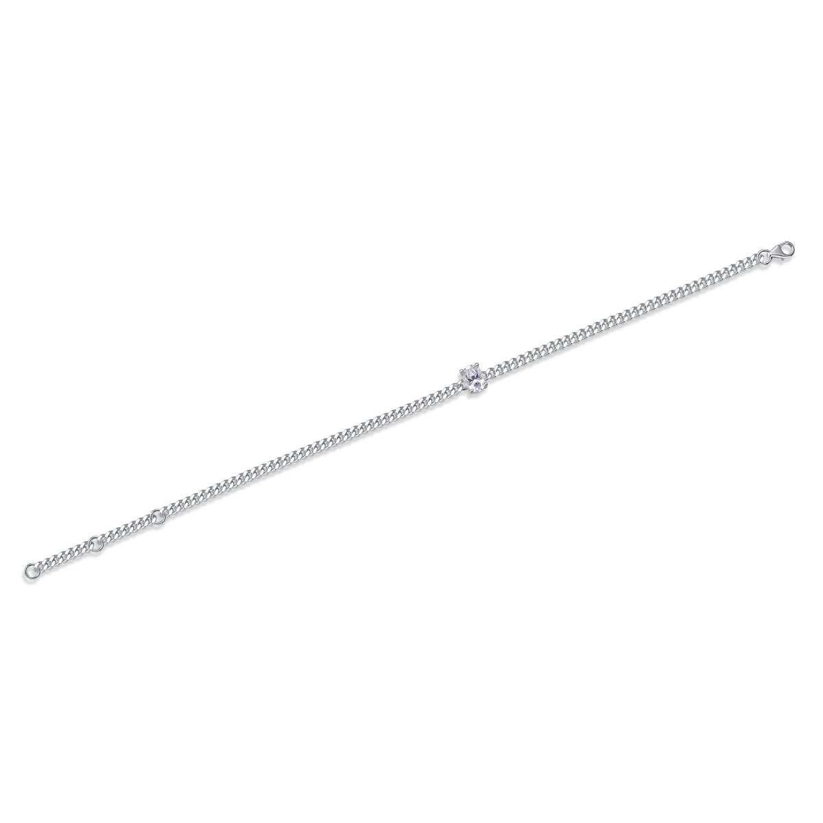 Oval Moissanite Cuban Link Bracelet – 1ct DEW (7×5mm) - alternate view