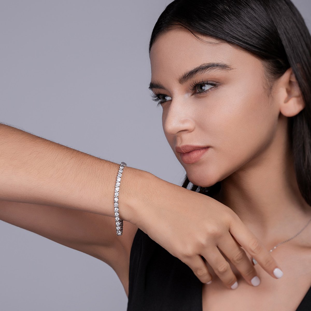 S-Link Round Moissanite Tennis Bracelet | 3ct DEW | 925 Silver - Image 5