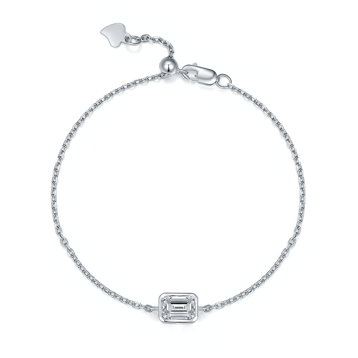 Emerald-Cut Moissanite Solitaire Bracelet