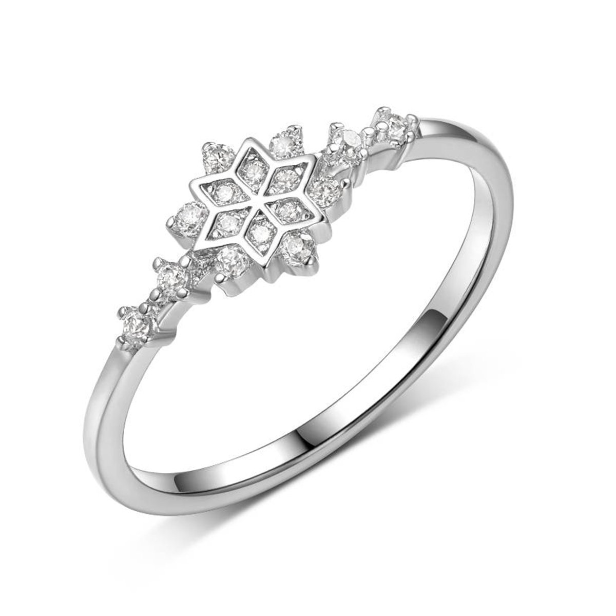 Moissanite Snowflake Pave Ring