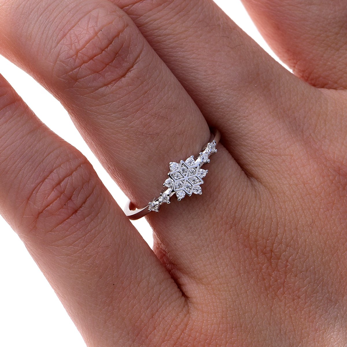Moissanite Snowflake Pave Ring - Image 3