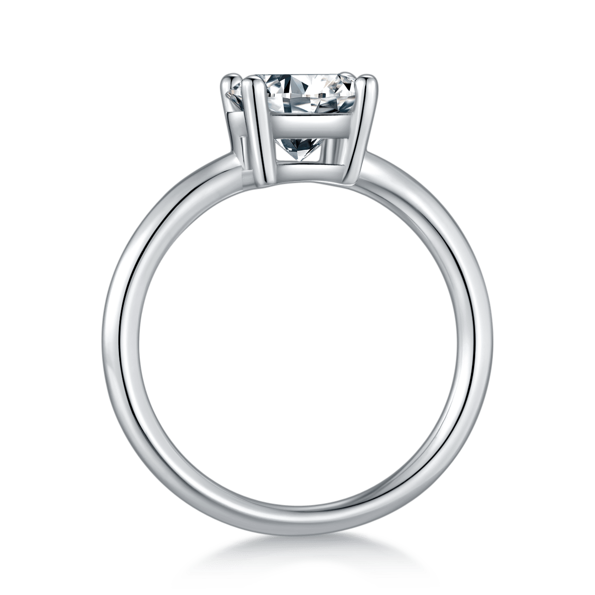 Round Brilliant 3ct Moissanite Solitaire Ring | 9mm DEW | White Gold Over 925 Silver - Image 3