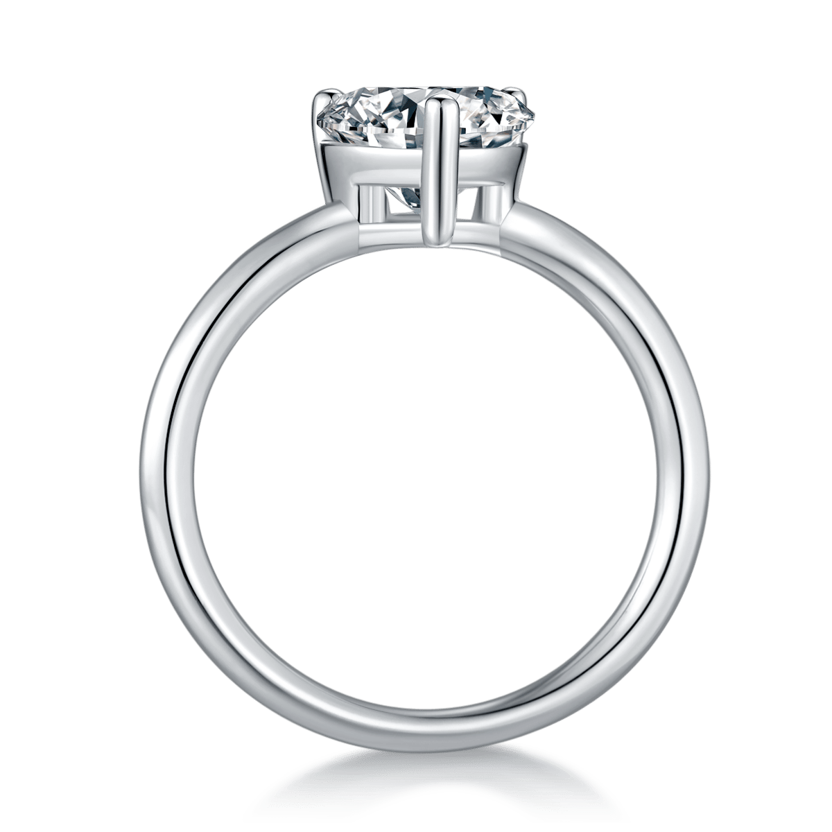3ct Heart-Cut Moissanite Solitaire Ring | 925 Sterling Silver - Image 2