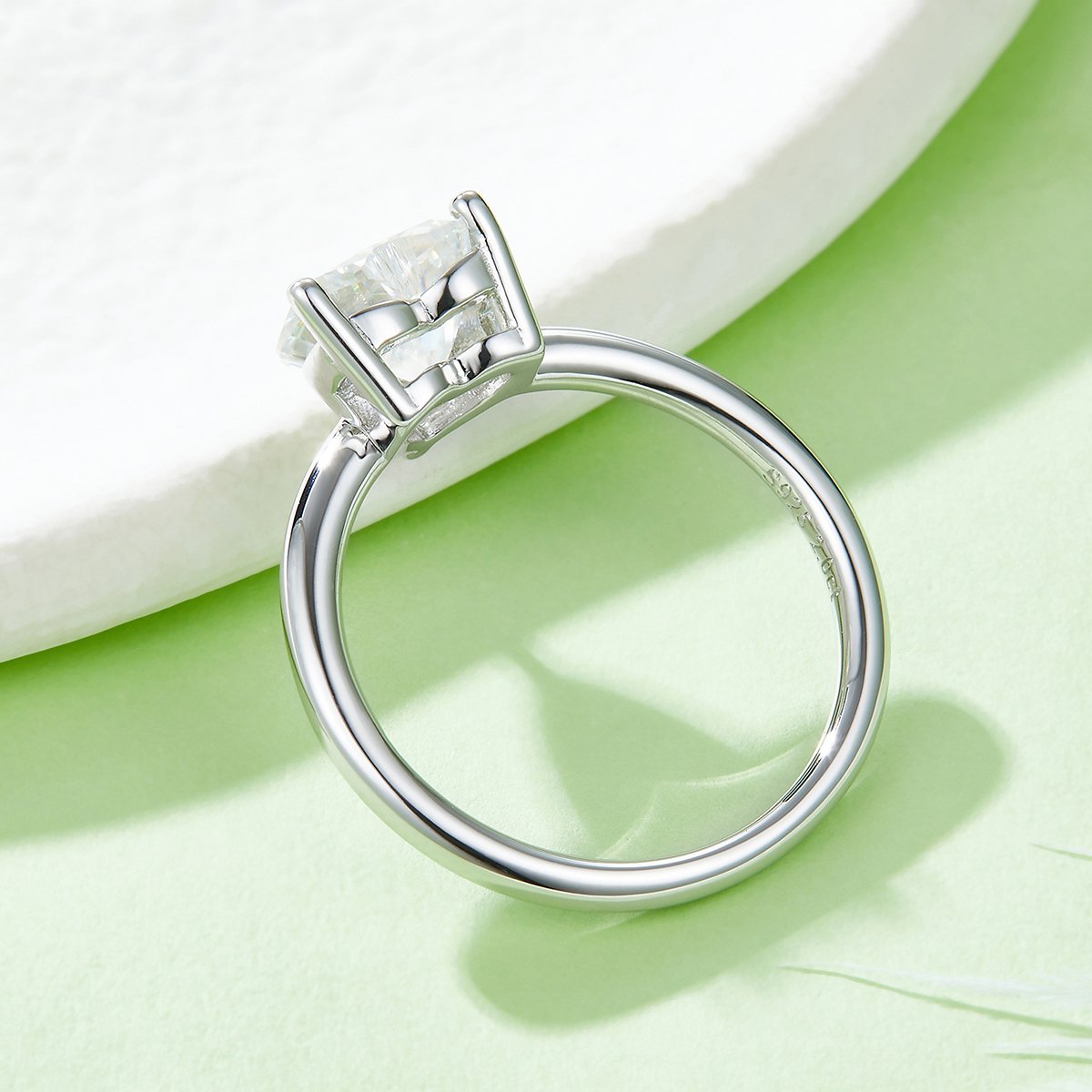 3ct Heart-Cut Moissanite Solitaire Ring | 925 Sterling Silver - Image 5