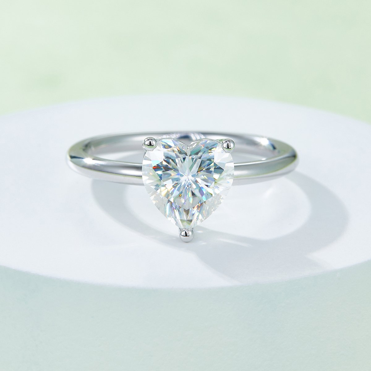 3ct Heart-Cut Moissanite Solitaire Ring | 925 Sterling Silver - Image 6