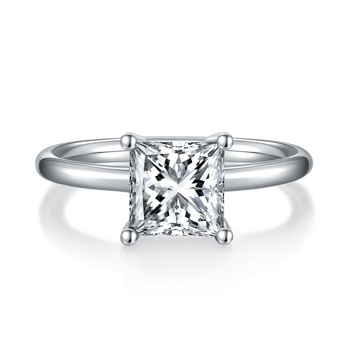 Princess-Cut 3ct Moissanite Solitaire Ring - Image 3
