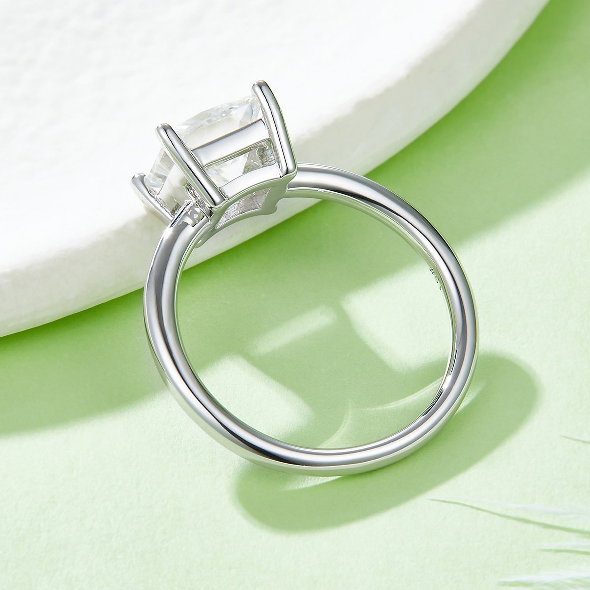 Princess-Cut 3ct Moissanite Solitaire Ring - Image 5