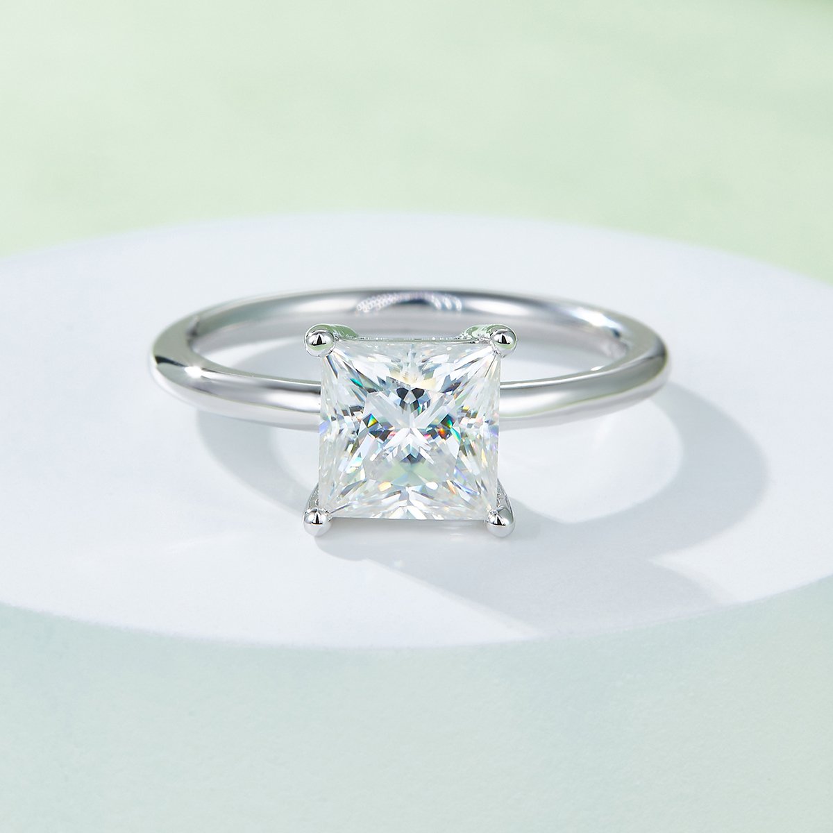 Princess-Cut 3ct Moissanite Solitaire Ring - Image 6