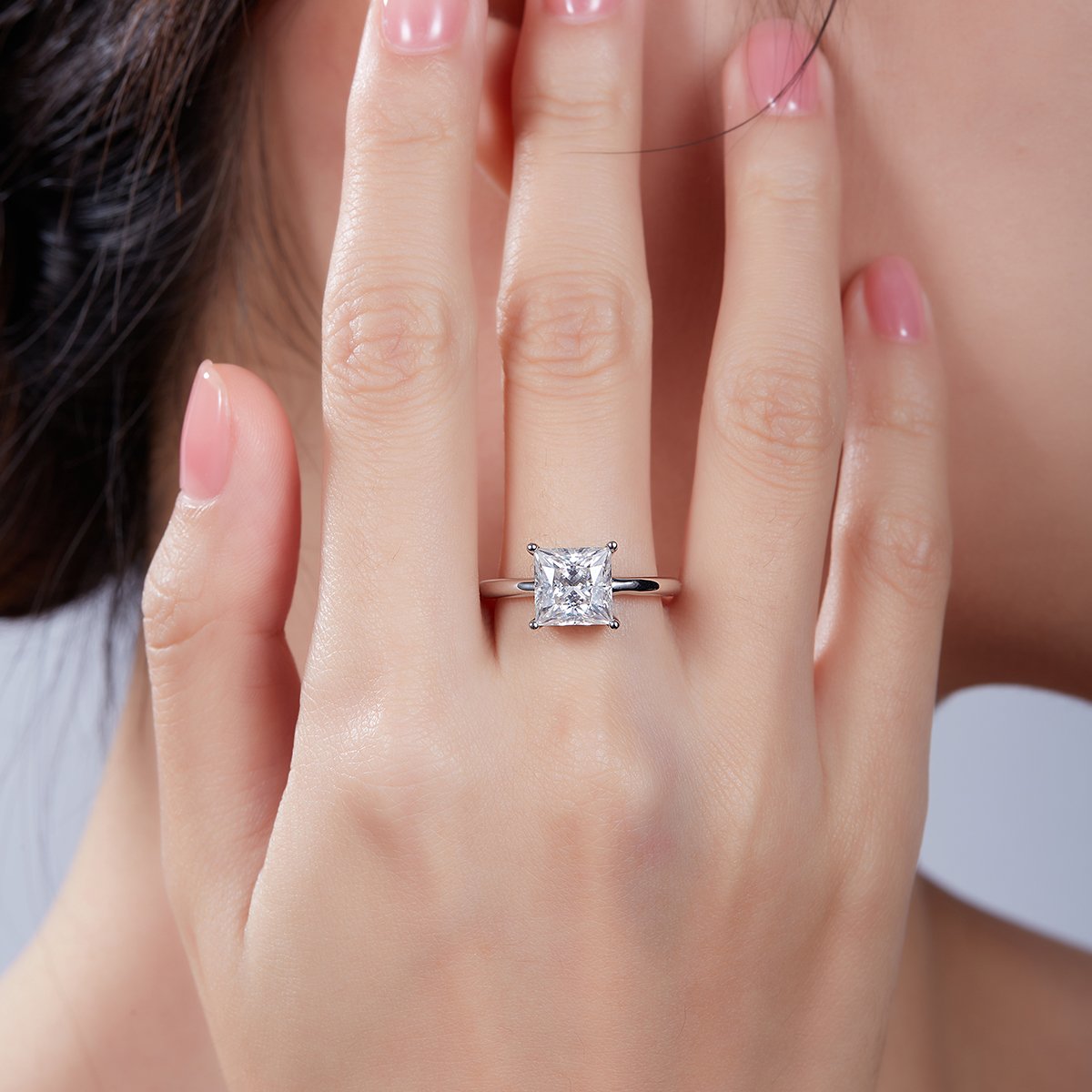 Princess-Cut 3ct Moissanite Solitaire Ring - Image 7