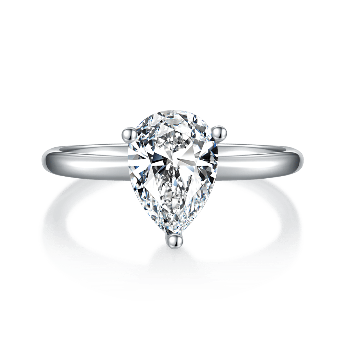 Pear-Cut 3ct Moissanite Solitaire Ring - Image 3