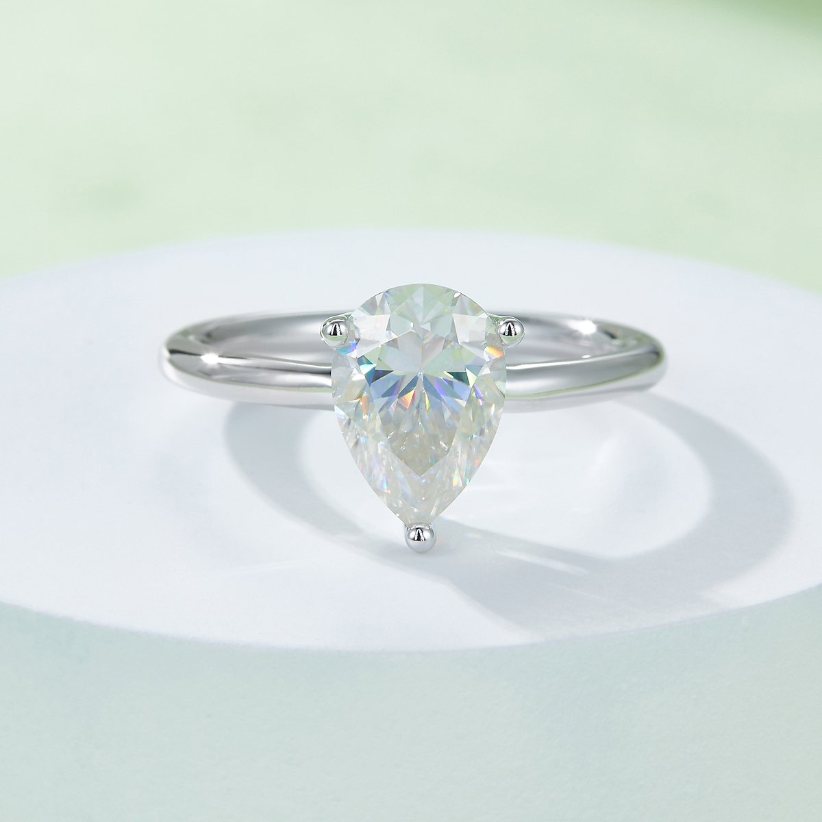 Pear-Cut 3ct Moissanite Solitaire Ring - Image 6