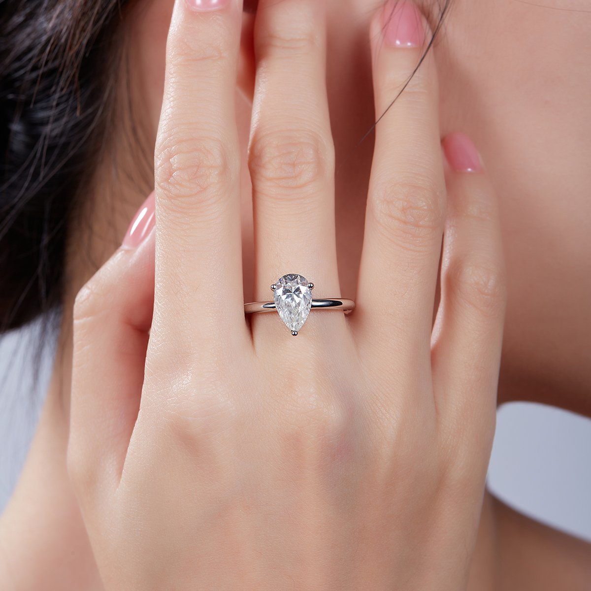 Pear-Cut 3ct Moissanite Solitaire Ring - Image 7