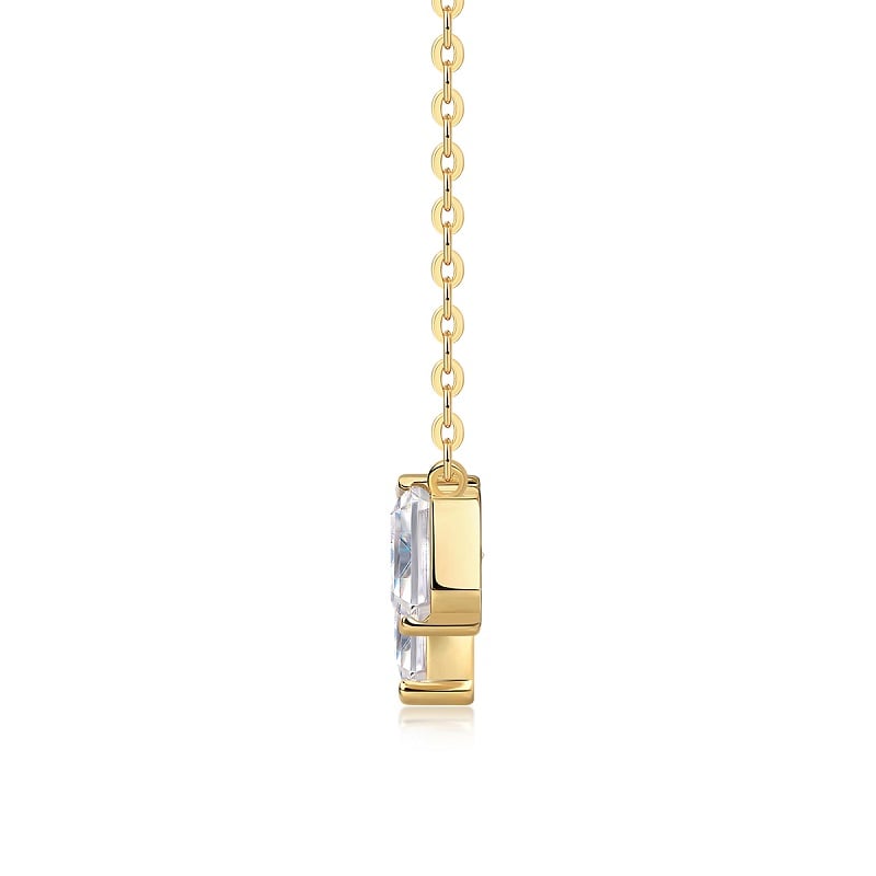 Toi et Moi Marquise & Emerald-Cut Moissanite Necklace | 3ct DEW 18K Gold - Image 2
