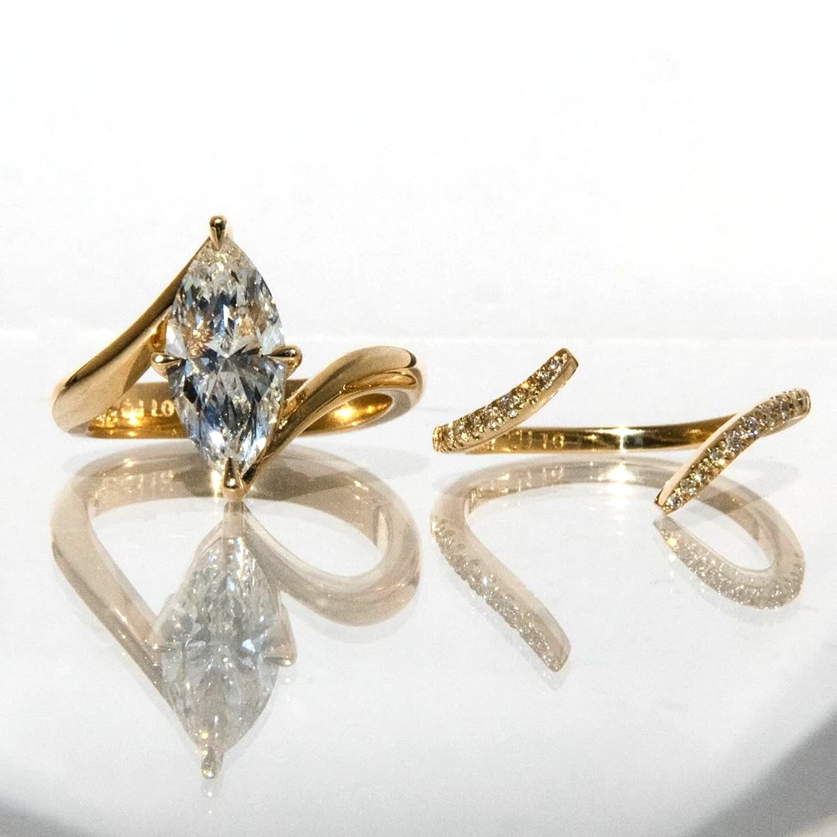 3 CT Marquise Moissanite Bypass Bridal Set - Image 2