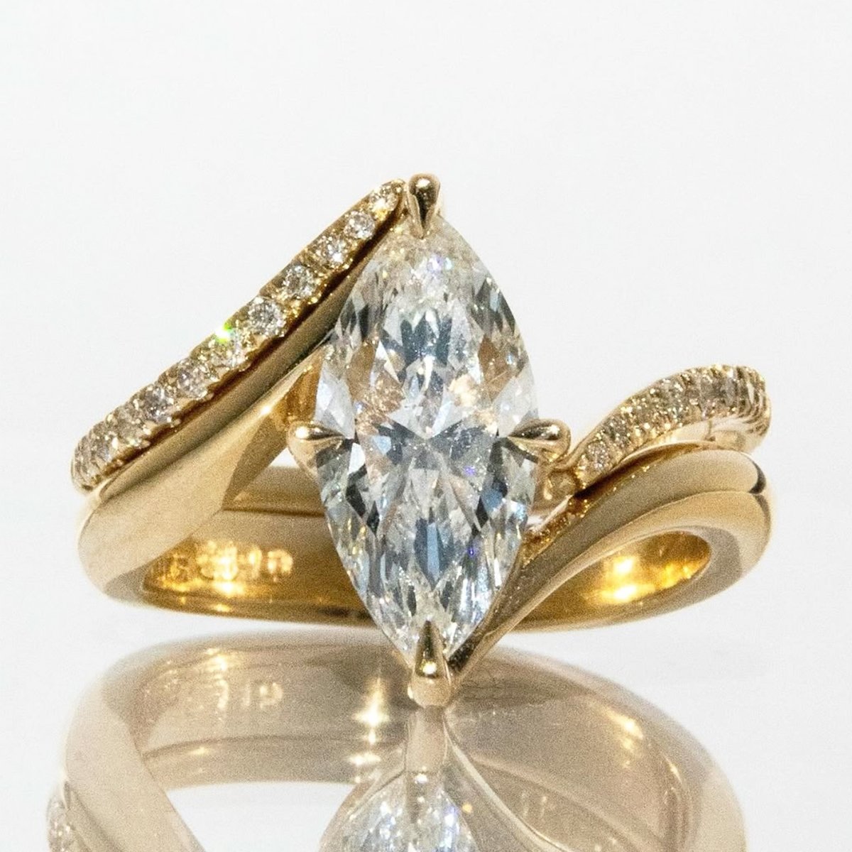 3 CT Marquise Moissanite Bypass Bridal Set - Image 3