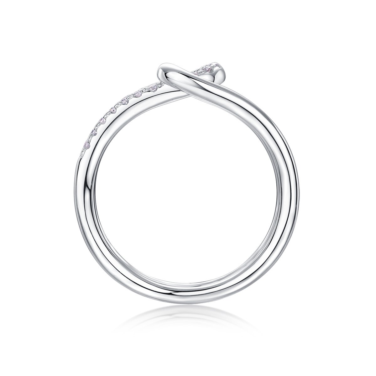 Knotted Double-Band Pavé Moissanite Ring - Image 2