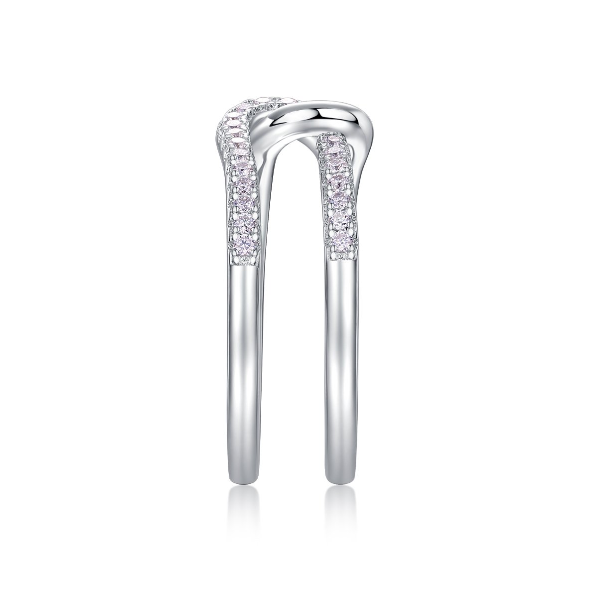 Knotted Double-Band Pavé Moissanite Ring - Image 3