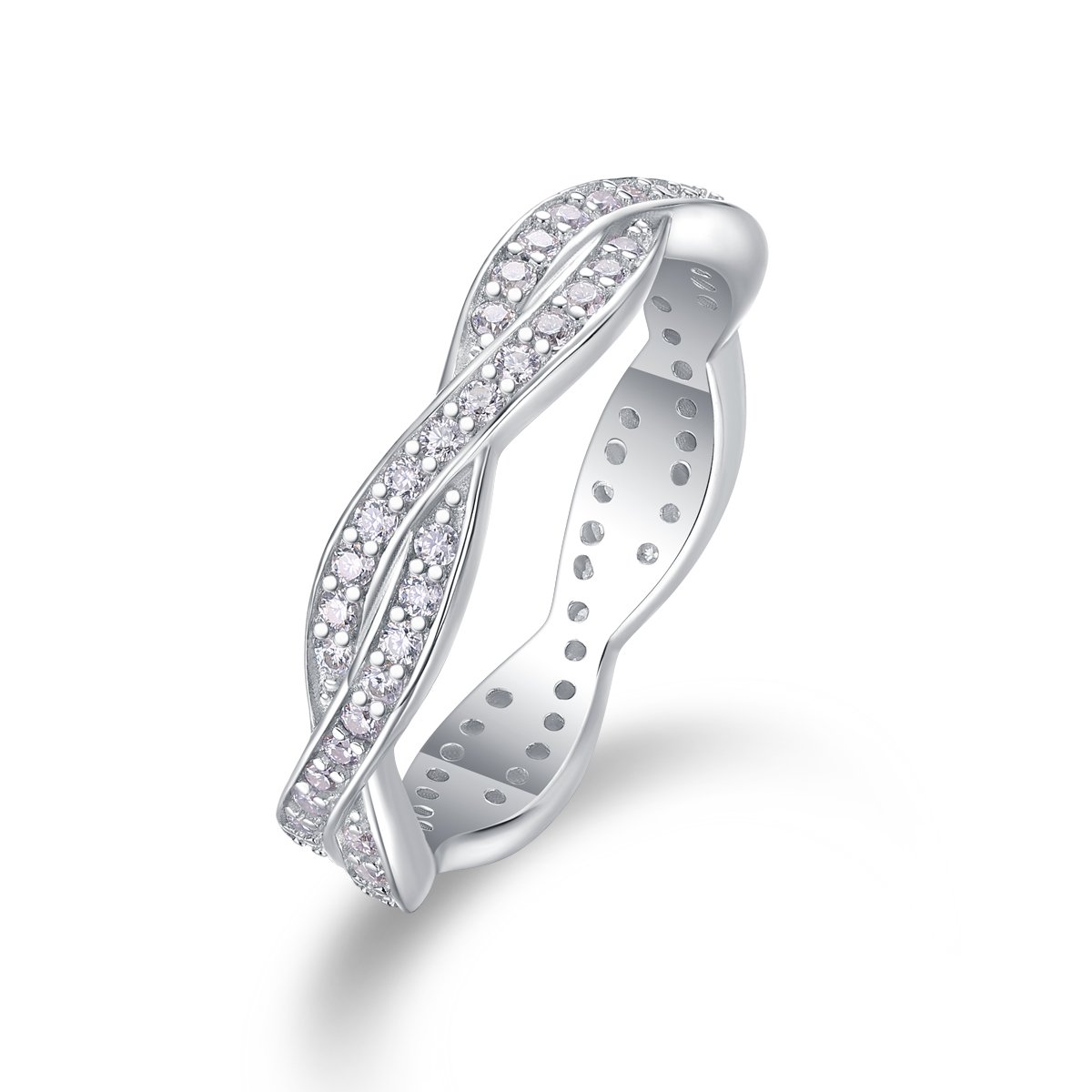 Twisted Braided Pavé Moissanite Eternity Band