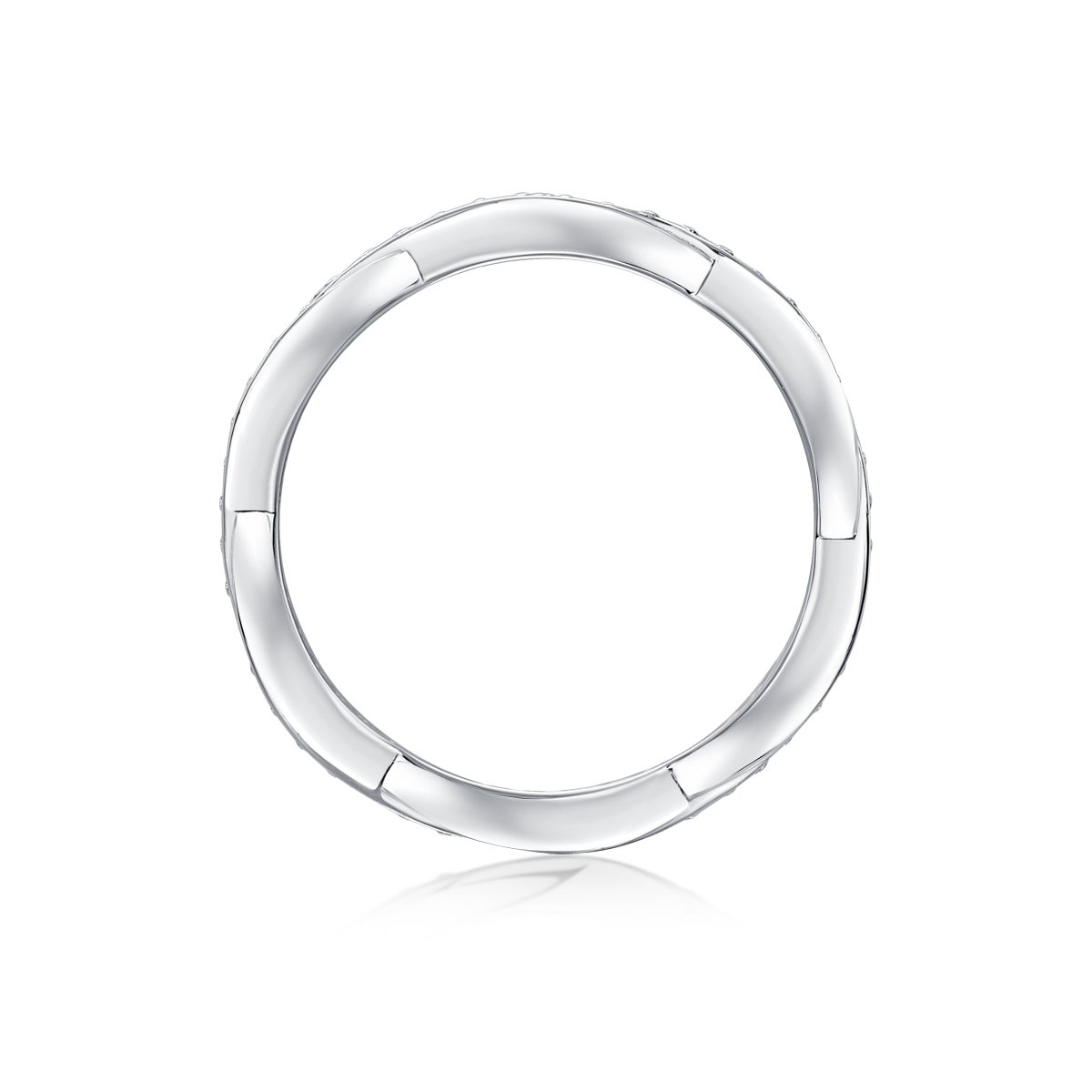 Twisted Braided Pavé Moissanite Eternity Band - Image 2