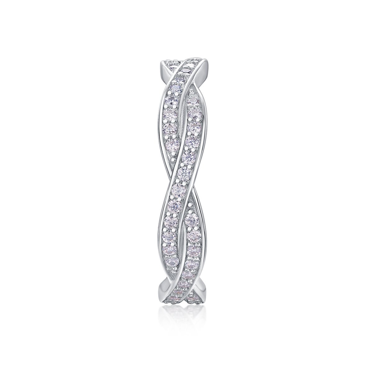 Twisted Braided Pavé Moissanite Eternity Band - Image 3