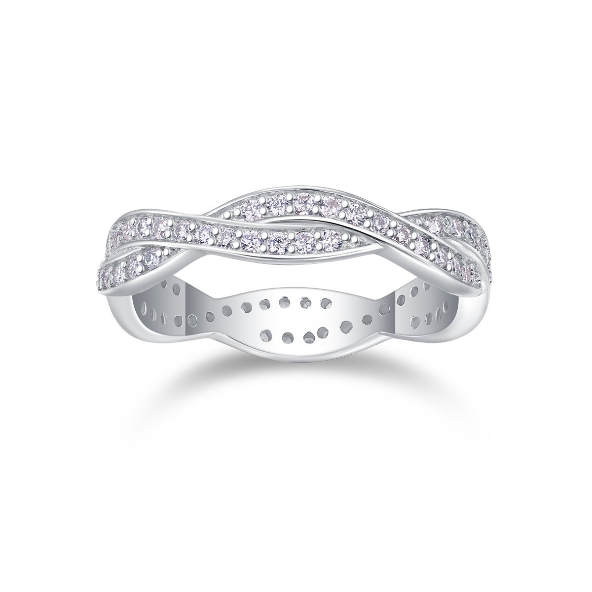 Twisted Braided Pavé Moissanite Eternity Band - Image 4