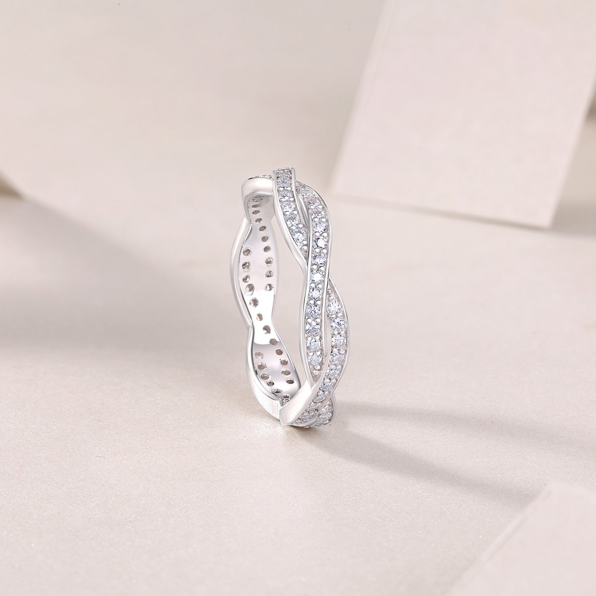 Twisted Braided Pavé Moissanite Eternity Band - Image 5