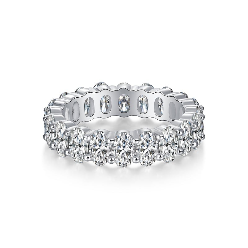 6 CT Oval Moissanite Eternity Band Ring - Image 4