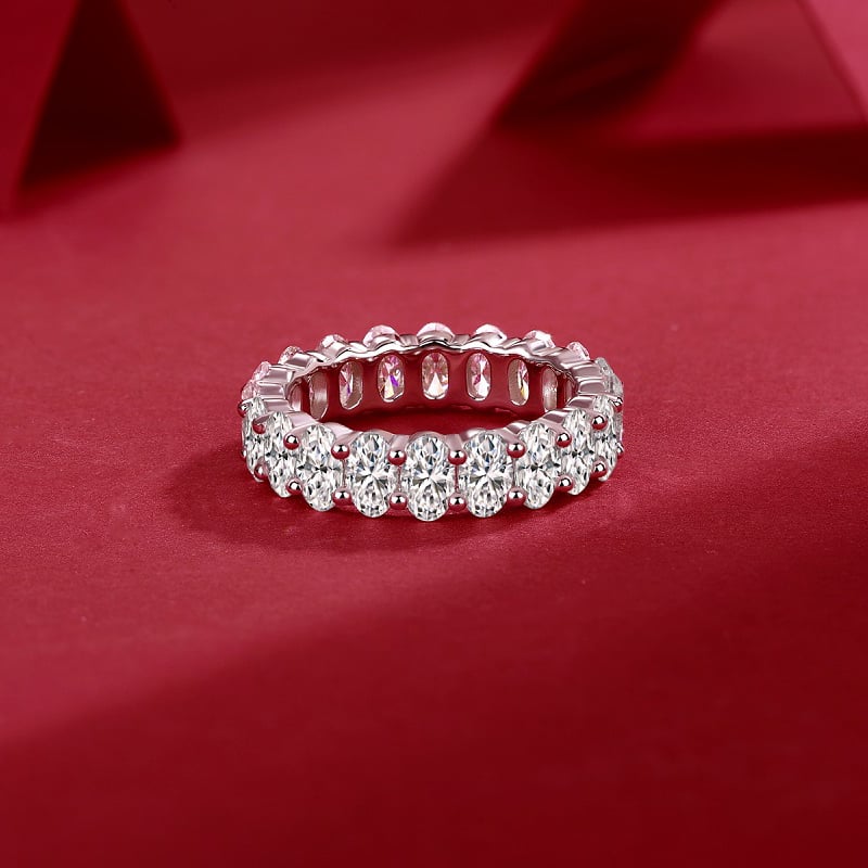 6 CT Oval Moissanite Eternity Band Ring - Image 5