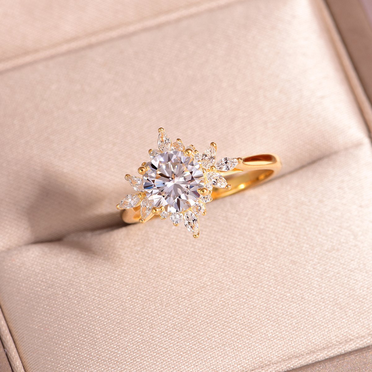 1.2ct Round Moissanite Floral Snowflake Ring - Image 2