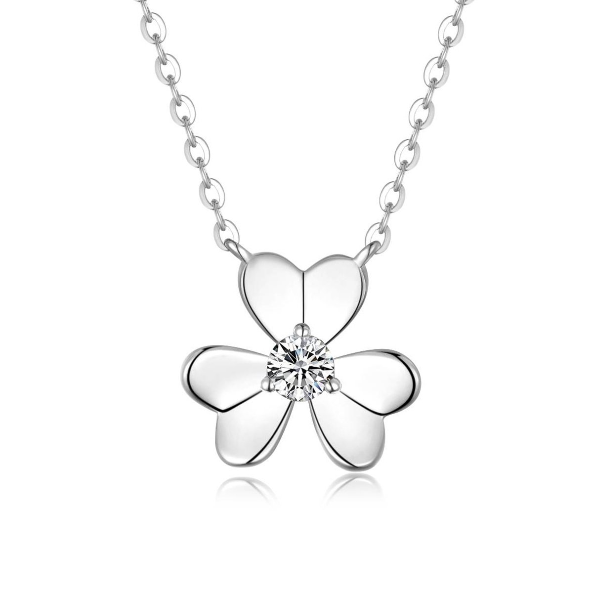 Clover Flower Moissanite Pendant Necklace